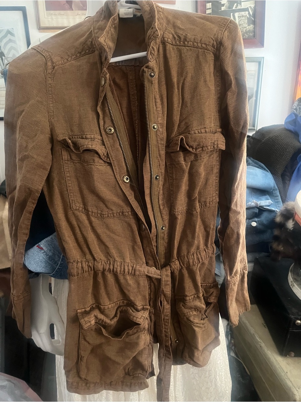 C&C California Brown Utility Drawstring Jacket